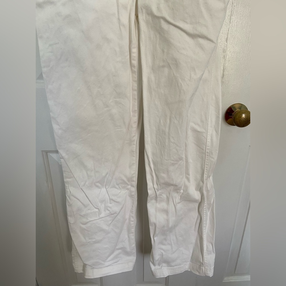 Unbranded White Denim Overalls Unisex Medium - Picture 3 of 8